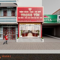 Thiết kế tiệm vàng Trọng Tín Tân Cổ Điển – Phú Xuyên, Hà Nội